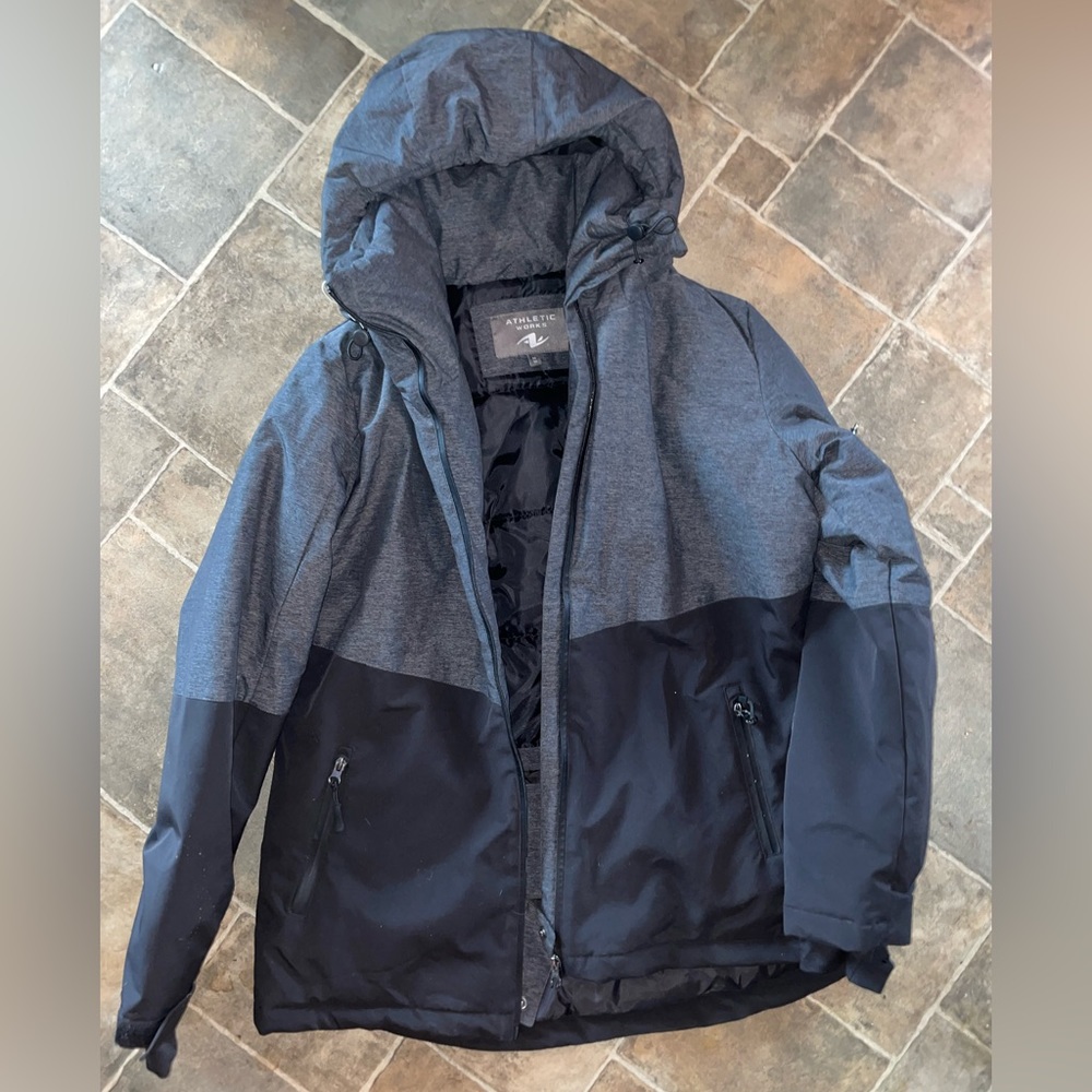 New Athletic Works winter jacket coat grey and black. Worn once/ too small